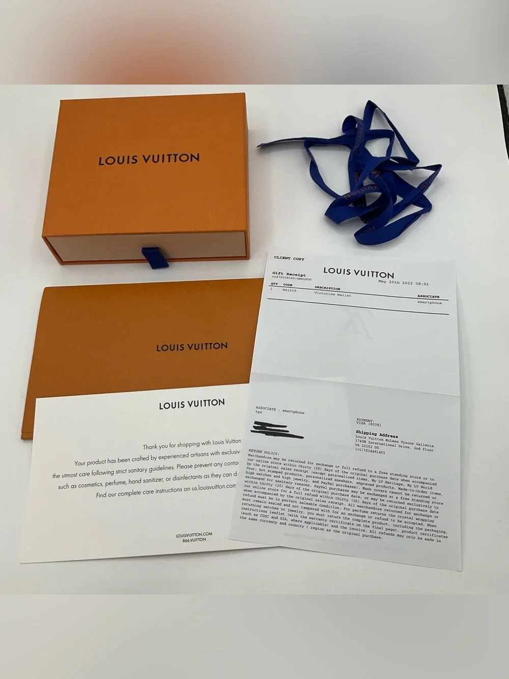 NWT Louis Vuitton Victorine Trifold Wallet Damier Ebene Rouge Interior N41659